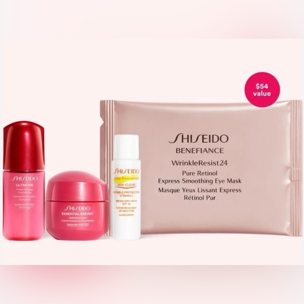 SHISEIDO 4p Skincare Serum Face Cream Sunscreen Eye Mask $54 NIP Sealed